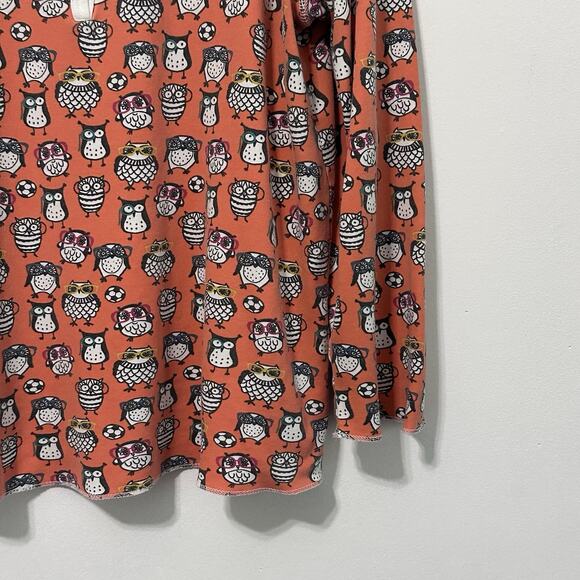 Roberta Roller Rabbit Girls Pajama Top M Henley Owls Sleep Cozy Shirt Owligans - Picture 2 of 8